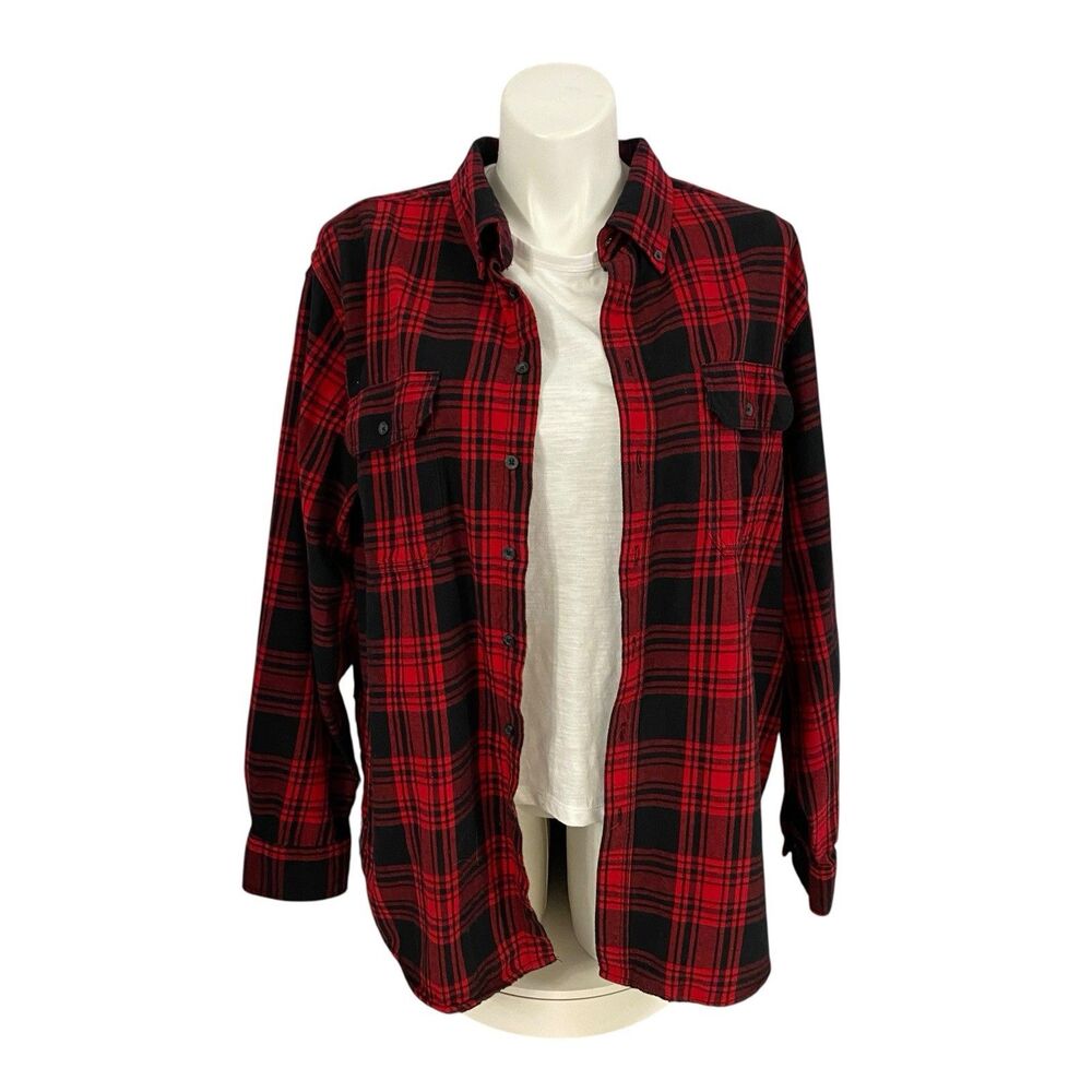 Upcycled Flannel Shirt Shacket Womens 3X Lips Stones Custom Grunge Rocker Skater - Picture 3 of 15